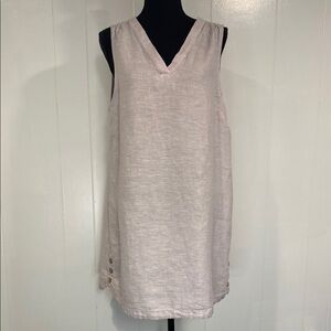 Nicole Miller New York Linen Dress | Sleeveless V-Neck Purple Shift | XL